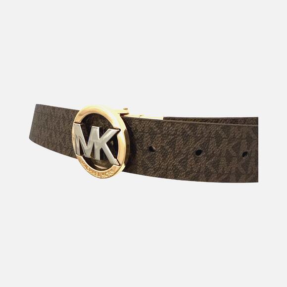 Michael by Michael Kors Logo Belt with Two Tone MK Buckle Reversible Monogram S - Picture 1 of 9